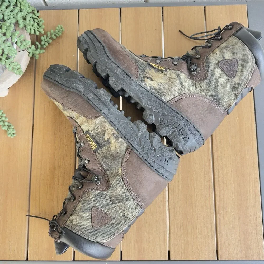 Rocky Hunting Boots Men’s 13 M Gore-Tex 500G Thinsulate Camo Leather Waterproof